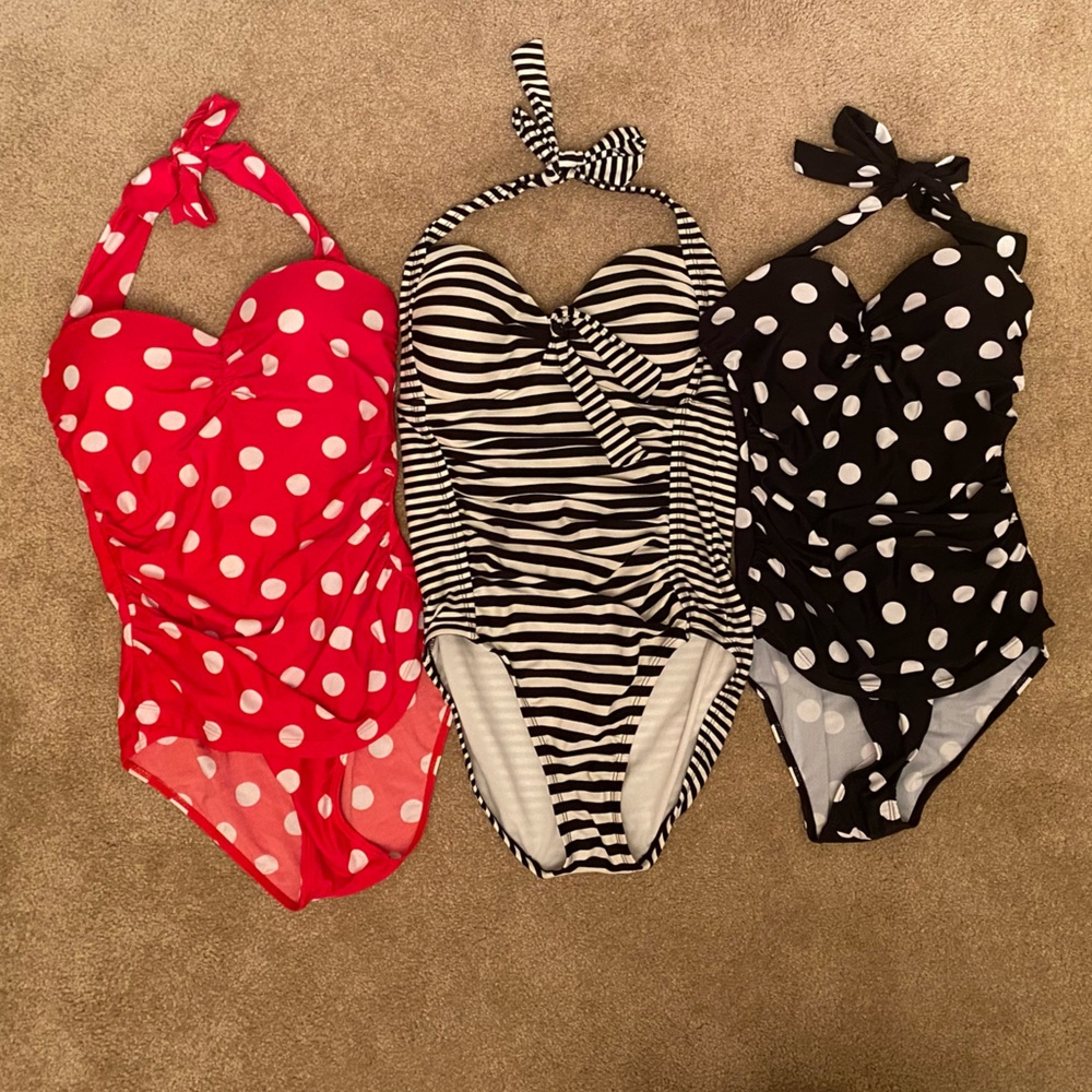 3 retro bathing suits size xs and small